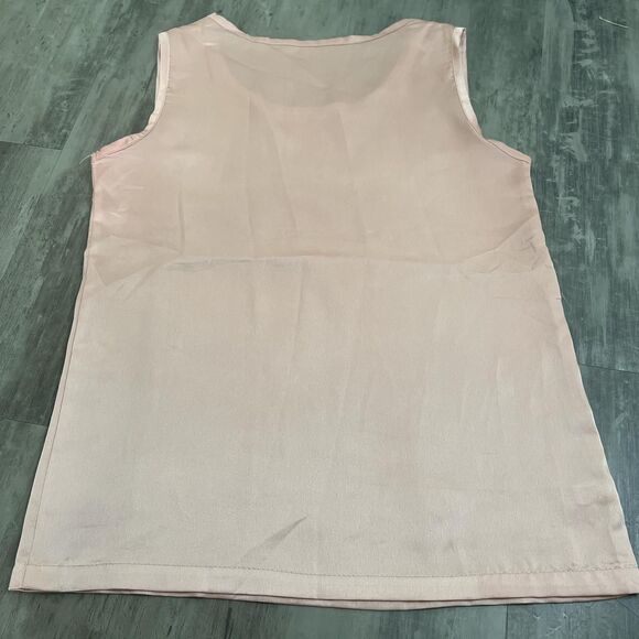 Satin Tank Top Blouse Pink Size Small - Picture 2 of 4